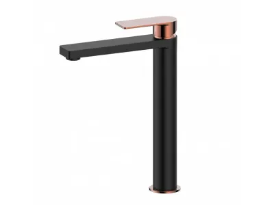 Cop Baterija za lavabo visoka COPEN NOOK mat crna / rose gold C-01-101MB/RG 