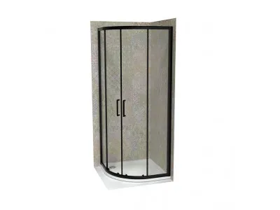 COPEN Tus kabina  ATLAS PRO R800x1950 matt black, staklo 6mm providno C-02-B43R800 