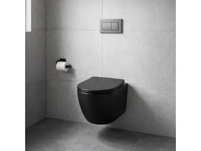 Wc solja MILE TORNADO konzolna crna sa slim wc daskom 