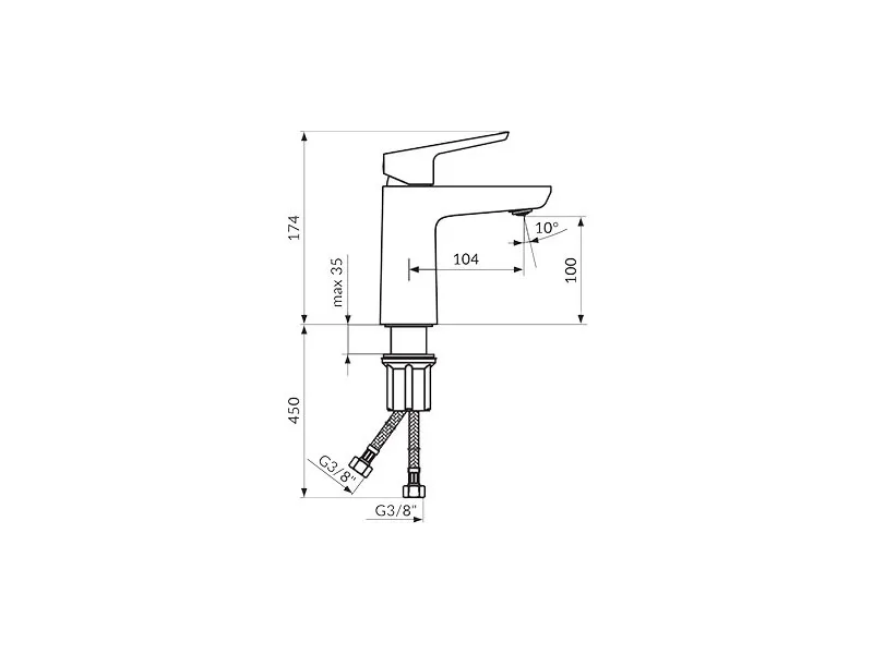 Stolz White Baterija Za Lavabo 130101W 