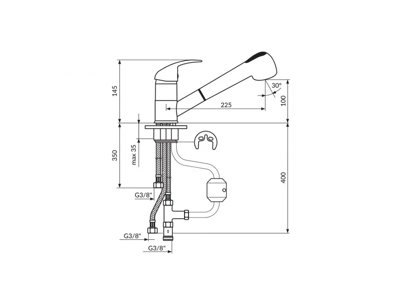 Rosan King Frizerska Baterija Sa 3 Cevi J385003 