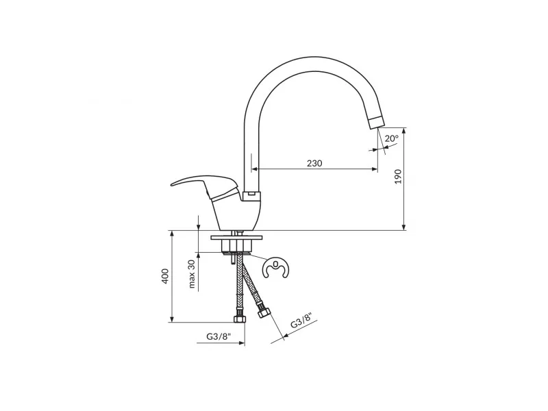 Rosan King Baterija Za Sudoperu Sa 2 Cevi J382201 