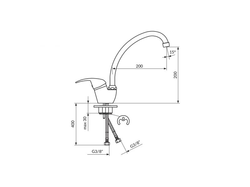 Rosan King Baterija Za Sudoperu Sa 2 Cevi J382101 