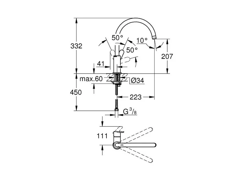 GROHE BAUEDGE SUDOPERA 31367000 