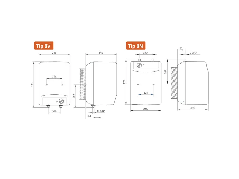 ELIT BOJLER TALAS 8L NM - PROHROM (370x246mm/1500W) 