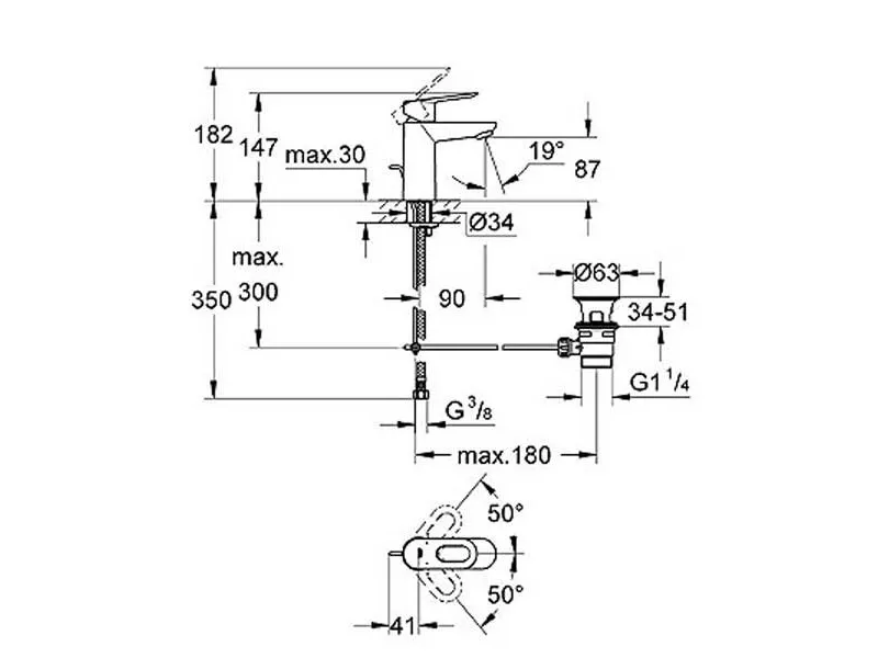 GROHE BAULOOP LAVABO S 23335000 