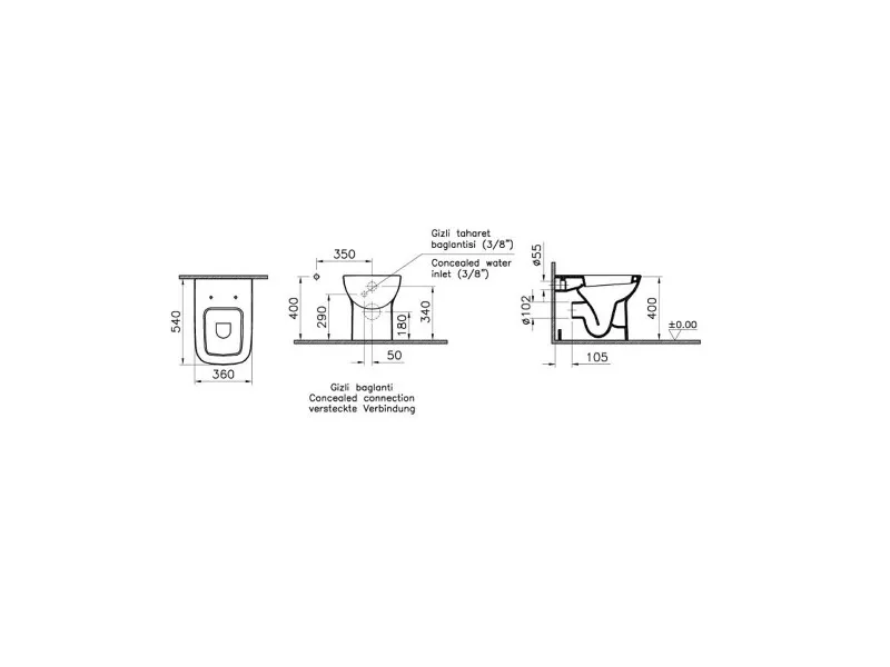 VITRA WC SOLJA SIMPLON BACK TO WALL 5520L003-0075 S20 