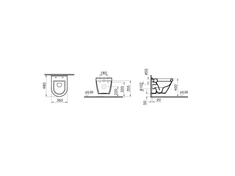 VITRA WC SOLJA KONZOLNA S50 SA DASKOM 