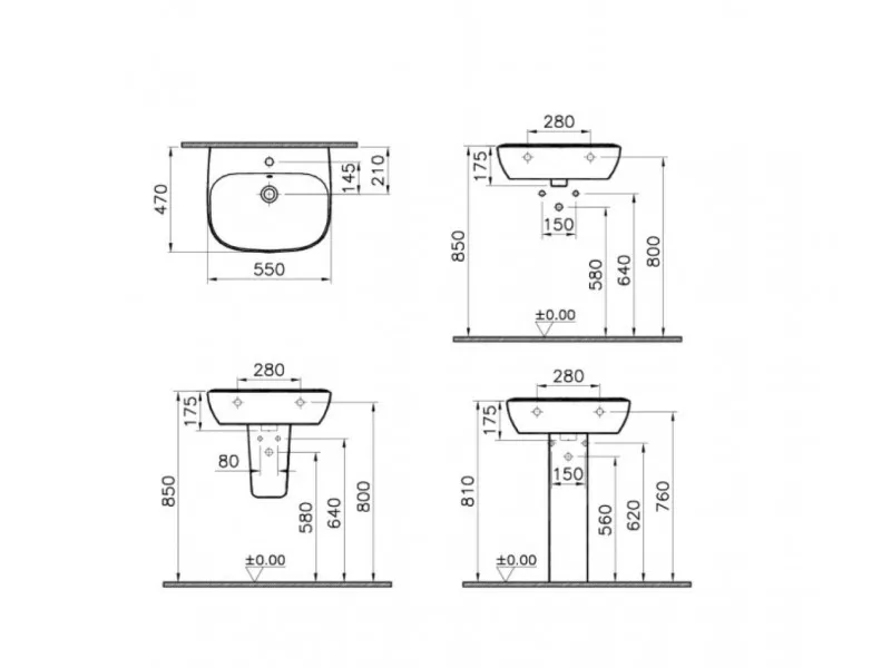 VITRA LAVABO ZENTRUM 60CM BEZ STUBA 5633L003-0001 