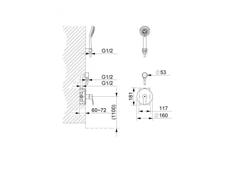 RUBINETA SET KUBO-1F-UNO 625014 