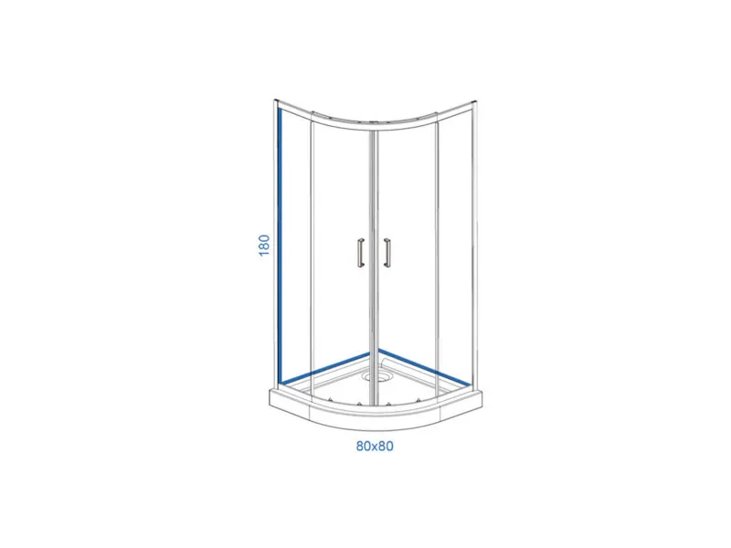 LINNI TUS KABINA R90 STANDARD hrom/mat 5mm 