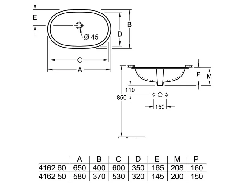 VB O NOVO LAVABO PODGRADNI  ŠVB 41626001Ć 600x350 