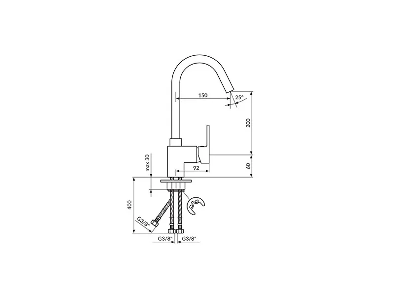 Rosan Quadro Baterija Za Sudoperu Sa 3 Cevi Jq38103 