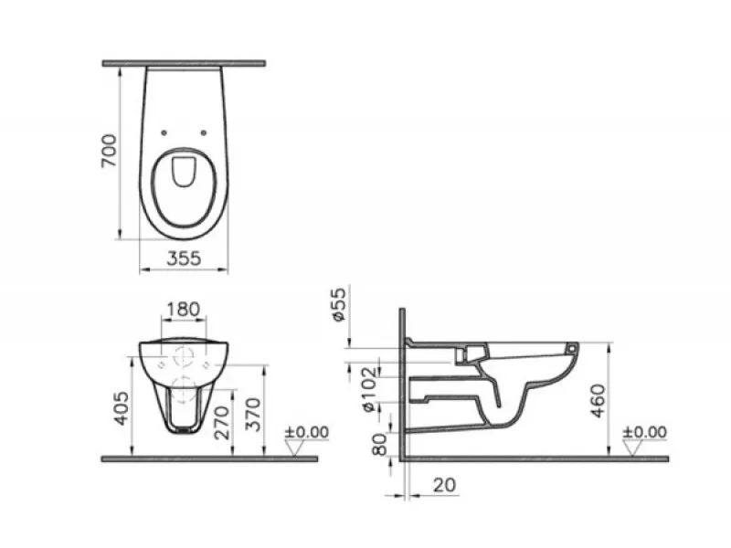 VITRA WC SOLJA KONZOLNA ZA POSEBNE POTREBE 5813B003-0075 