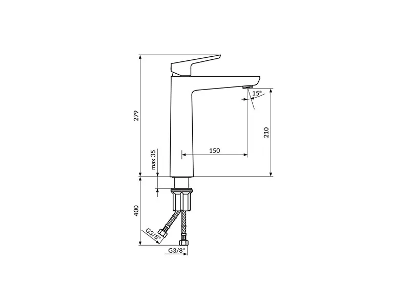 Stolz Baterija Za Lavabo L Visoka 130109 