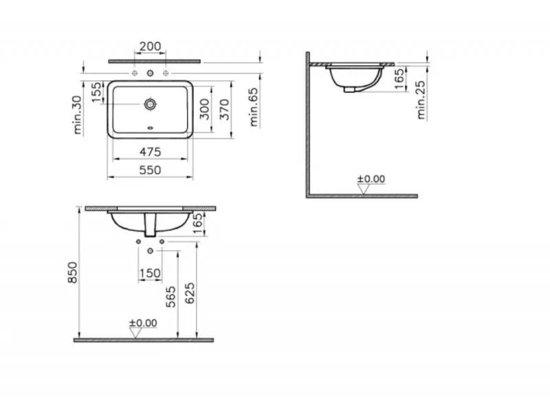 VITRA LAVABO PODGRADNI S20 48CM 5475B003-0618 S20 