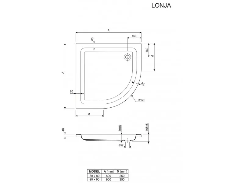 ARMAL POLU-KRUZNA TUS KADA 80x80 ERIK ARAKTK0008 
