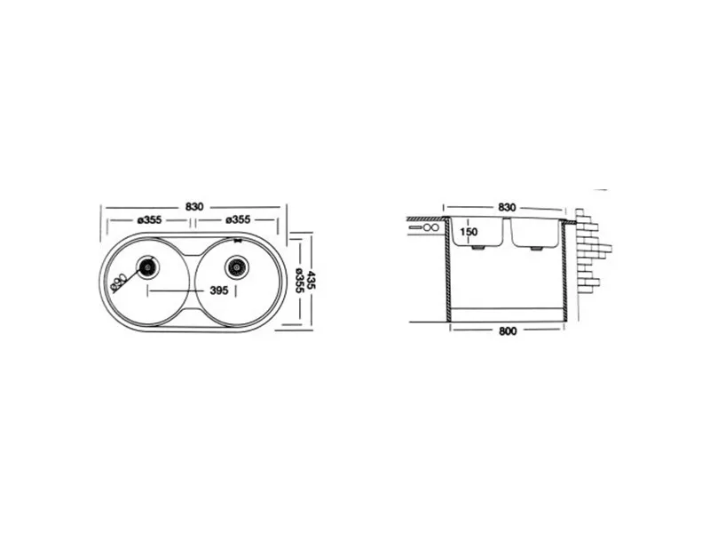 LIV INOX SUDOPERA UGRADNA 43,5x83 EC-139  Ø90 