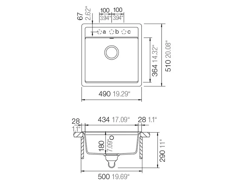 SCHOCK SUDOPERA NEMO N100S 490x510x180mm CRNA 