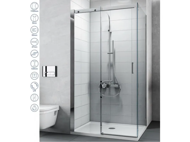 CONCEPT Tuš kabina  TITAN 1200x800x1950 staklo 8mm providno C-02-5120/5080 