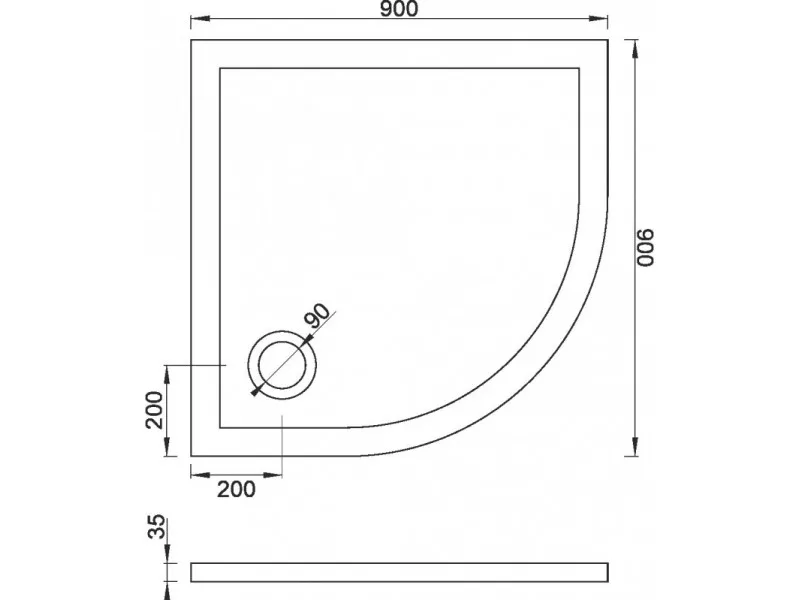 Copen Tus kadica  SOLILUX R800x40 bez sifona C-11-8080R 