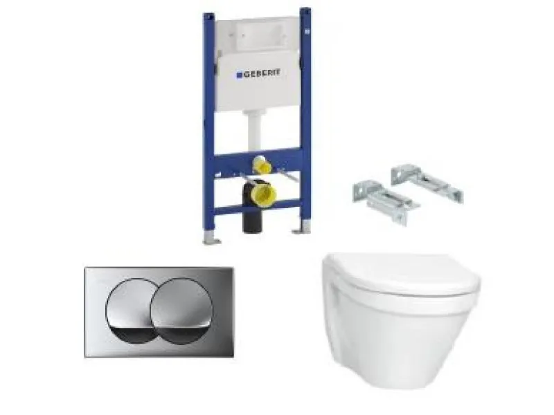 SET GEBERIT UGRADNI 111.153.00 + HROM TIPKA + WC SOLJA VITRA SA DASKOM 
