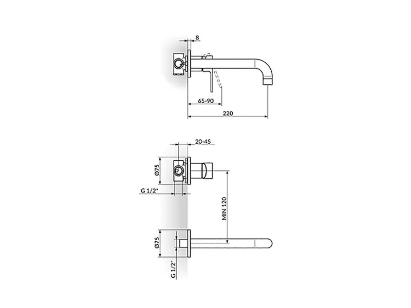 Stolz S2 Uzidna Baterija Za Lavabo 231402 