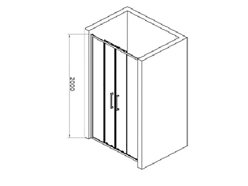 CONCEPT STAKLENI PARAVAN DEVON 200 1000X2000 STAKLO 6mm PROVIDNO SA TANKIM RAMOM C-02-22100 