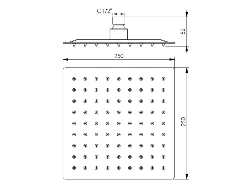 RUBINETA TUS RUZA OLO CETVRTASTA 250X250  622077 