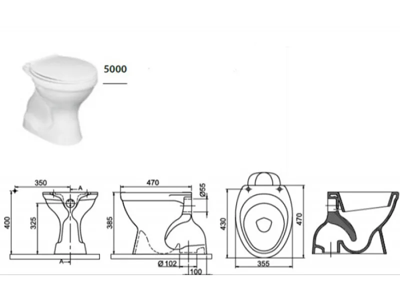 TURKUAZ WC SIMPLON 5000 W 