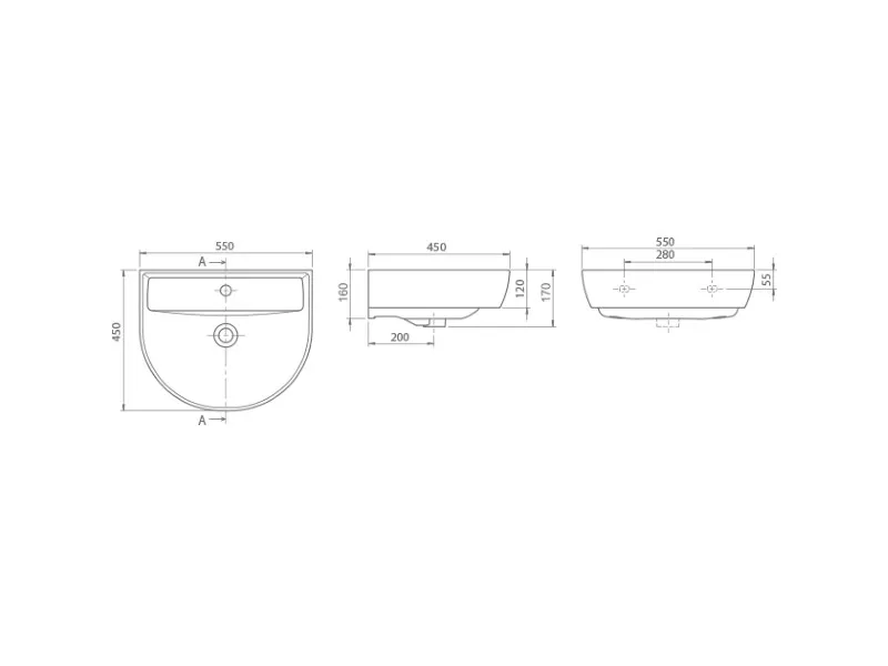 TURKUAZ BELLA 45X55 LAVABO 3300 U 