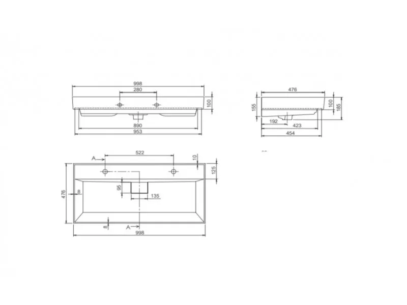 TURKUAZ SHARP 100 CM LAVABO 37600 U 2 SLAVINE 