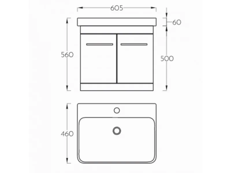 PINO ART LUXOR 60V lavabo sa ormaricem 60cm - 0797 