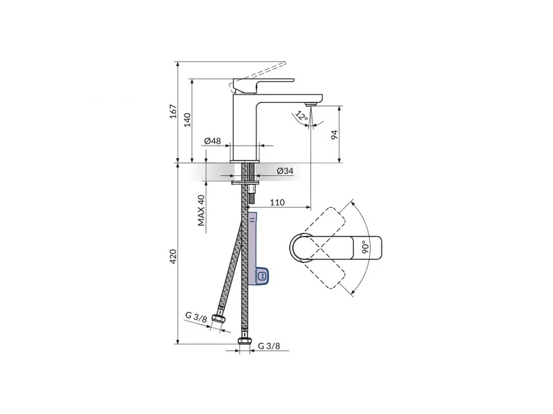 Stolz S2 Gold Baterija Za Lavabo 230101G 