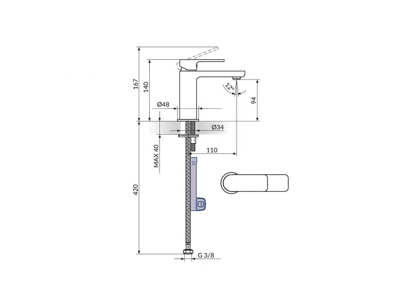 Rosan Baterija Za Lavabo Hladna Voda 254101G 