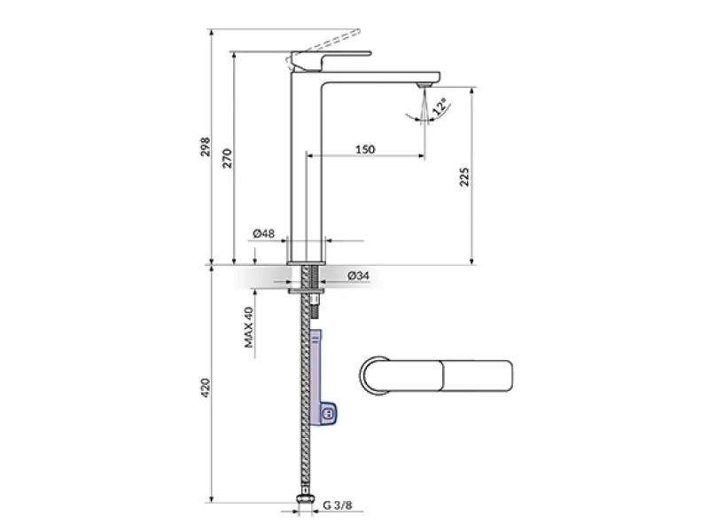 Rosan Baterija Za Lavabo L Hladna Voda 254109G 