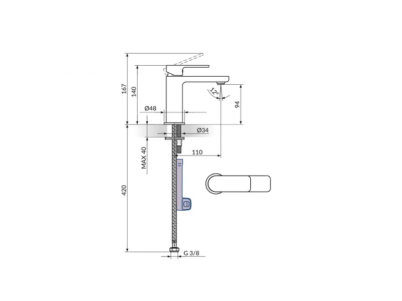 Rosan Baterija Za Lavabo Hladna Voda 254101B 