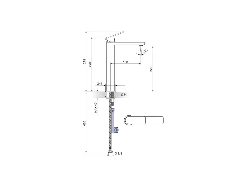 Rosan Baterija Za Lavabo L Hladna Voda 254109B 