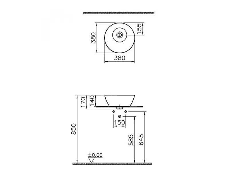 VITRA LAVABO GEO 38 OKRUGLI NEW 