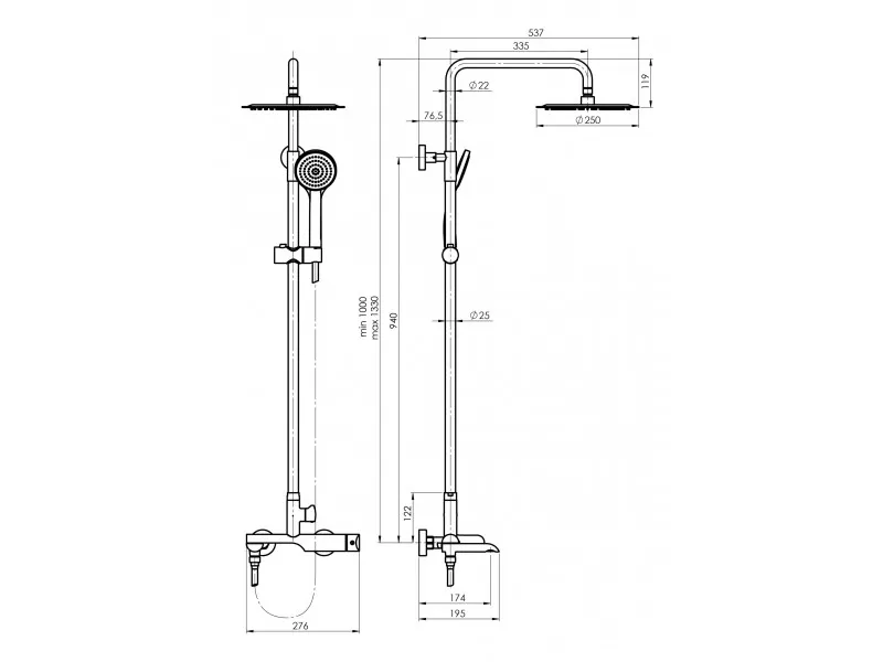 RUBINETA SET OLO (BK) + ULTRA 10 (SW) (DW3/4) (BK) 625123 