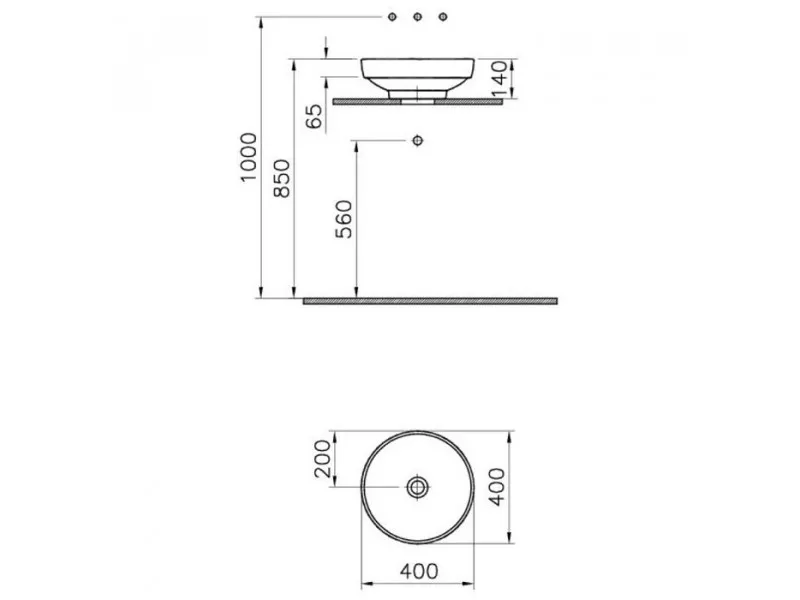 VITRA LAVABO NADGRADNI WATER JEWLES Ø40CM BELI 4334B003-1361 