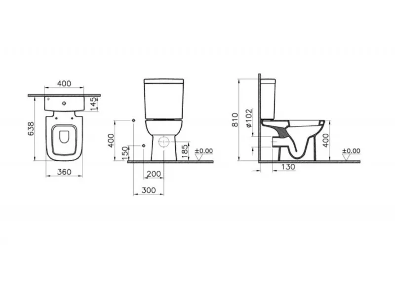 VITRA MONOBLOK S20 SA DUROPLAST SOFT CLOSE WC DASKOM BALTIK CVS2004 