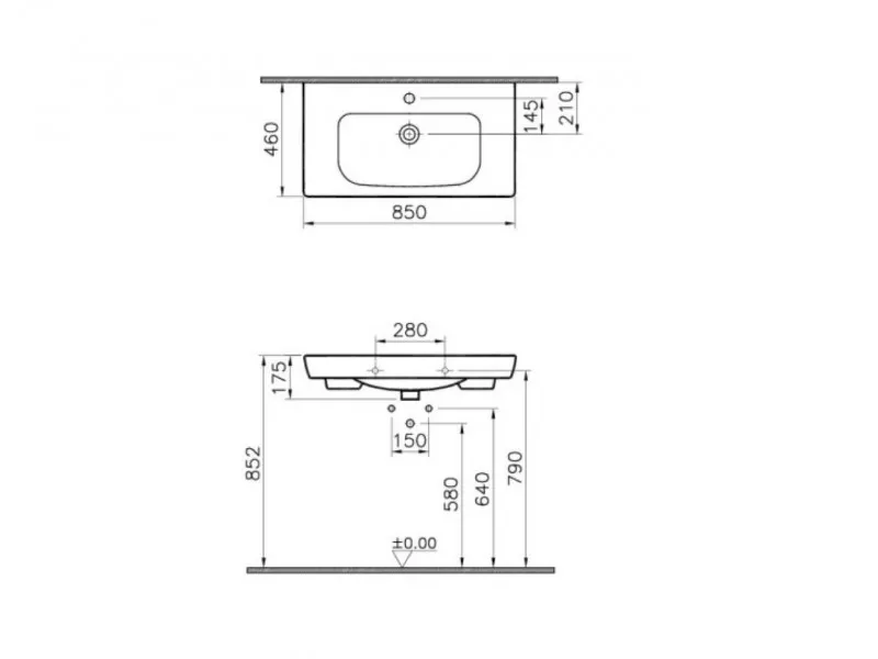 VITRA LAVABO S20 85X46CM VANITY 5523B003-0001 