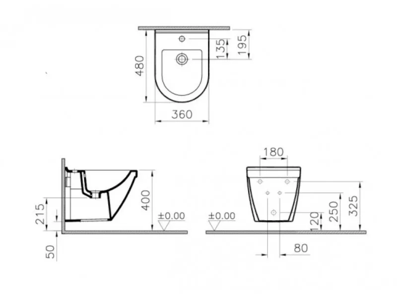 VITRA BIDE KONZOLNI S50 COMPACT 5420L003-0288 