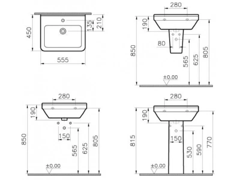 VITRA LAVABO S50 55CM 5309L003-0001 