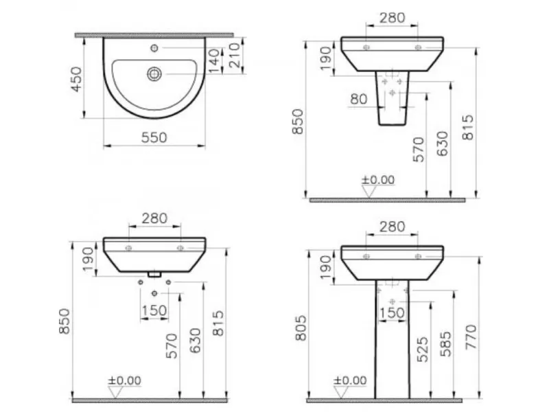 VITRA LAVABO S50 55CM 5301L003-0001 