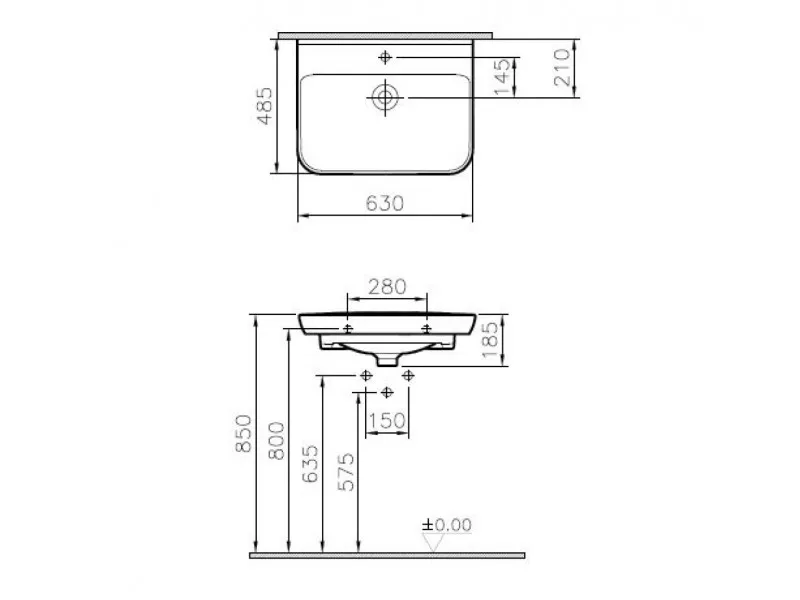 VITRA LAVABO SENTO 65CM 5946B003-0001 