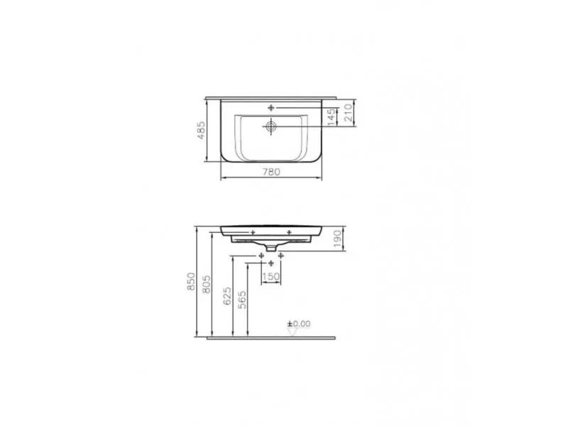 VITRA LAVABO SENTO 80CM 5947B003-0001 