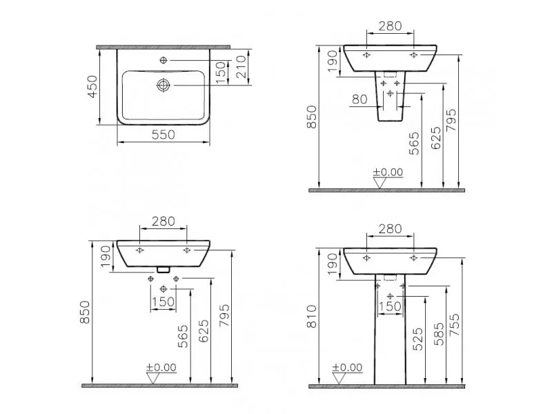 VITRA LAVABO INTEGRA 55CM 7049B003-0001 