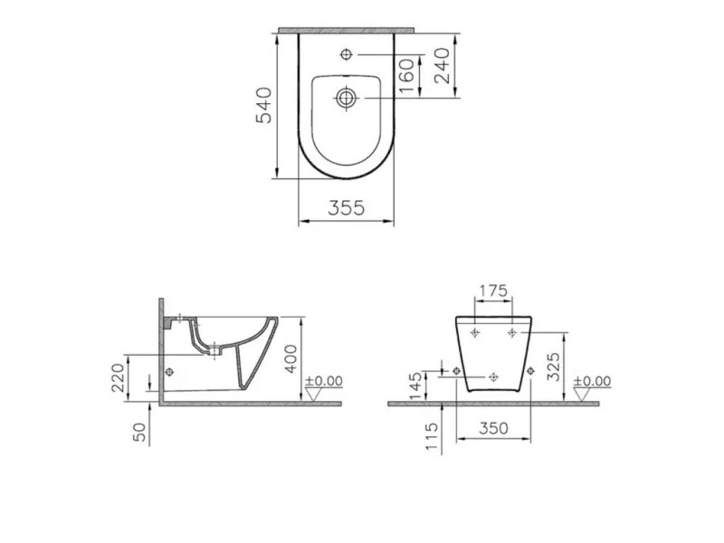 VITRA BIDE KONZOLNI INTEGRA 7042B003-0288 